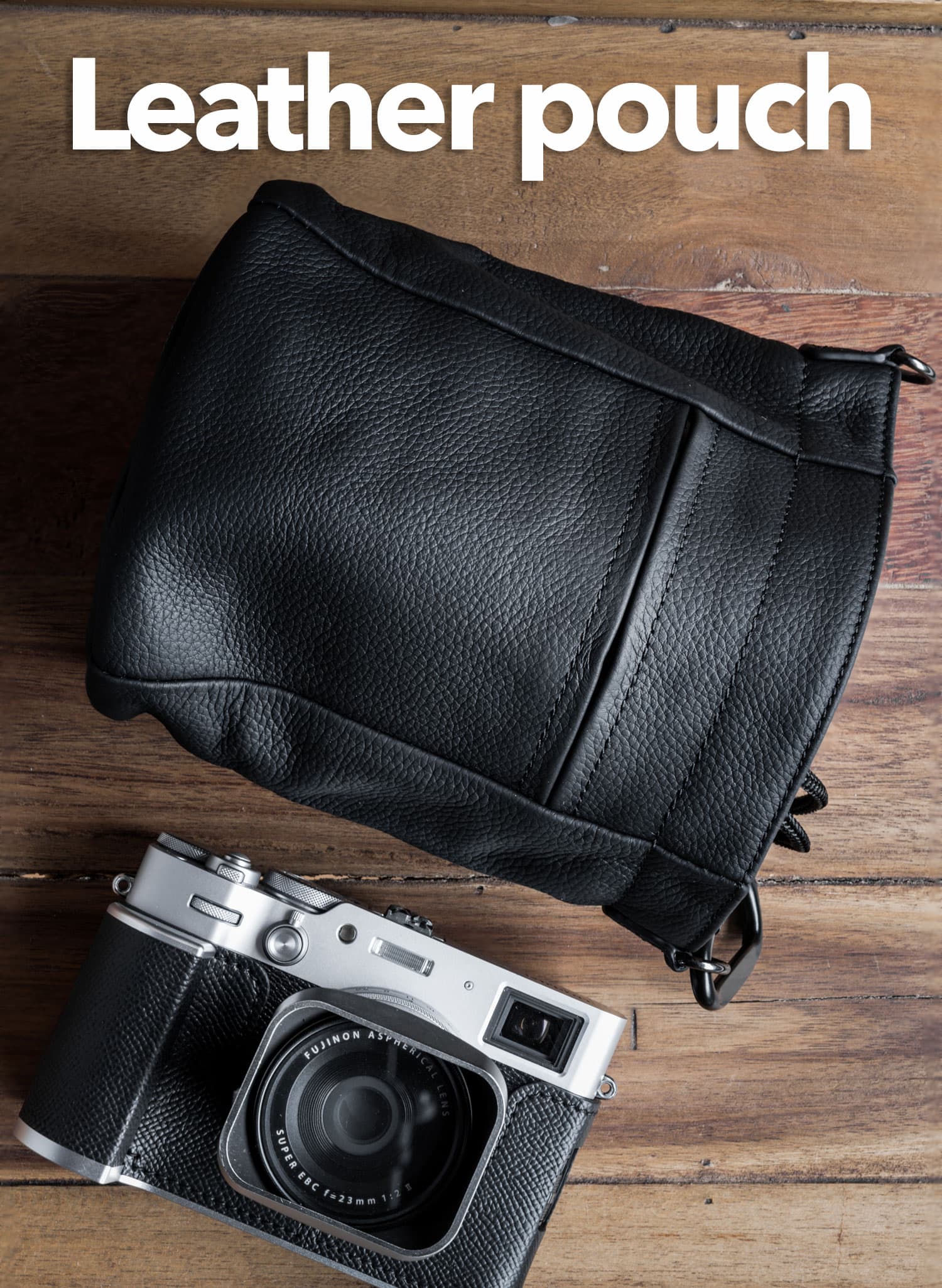 Leather Pouch ซองหนัง Fuji X100VI GFX100RF Leica Q3 Mr.Stone Large
