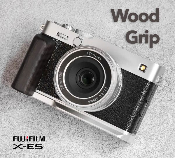 กริปไม้ Fuji XE5 ฐานเงิน Hand Grip จาก MostTap