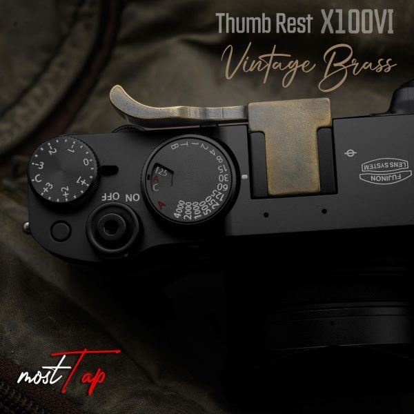 Thumb Rest Fuji X100VI Vintage Brass ทองเหลืองรมดำ จาก MostTap