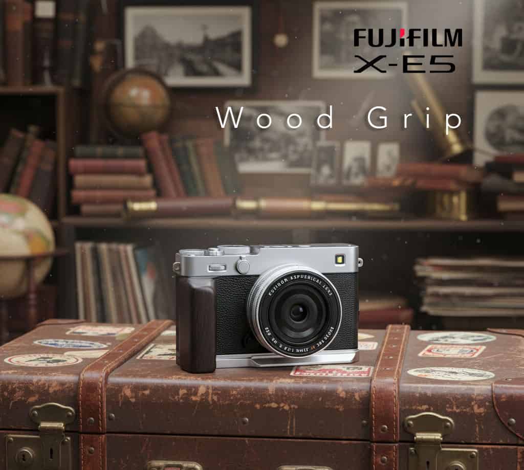 กริปไม้ Fuji XE5 ฐานเงิน Hand Grip จาก MostTap