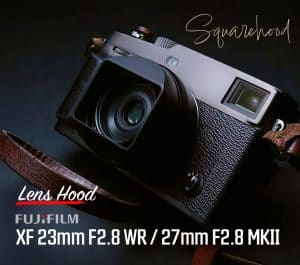 SquareHood สีดำ Fuji 23mm F2.8 WR / Fuji 27mm F2.8 MkII Lens Hood ฮูดเหลี่ยม