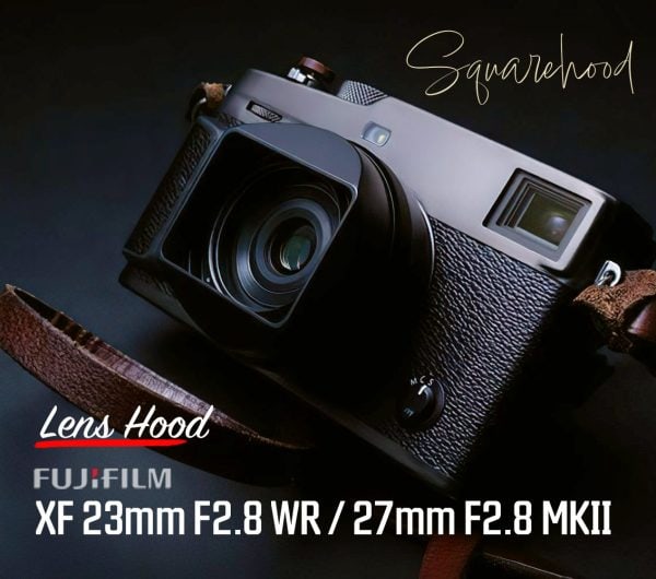 SquareHood สีดำ Fuji 23mm F2.8 WR / Fuji 27mm F2.8 MkII Lens Hood ฮูดเหลี่ยม