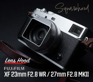 SquareHood สีเงิน Fuji 23mm F2.8 WR / Fuji 27mm F2.8 MkII Lens Hood ฮูดเหลี่ยม