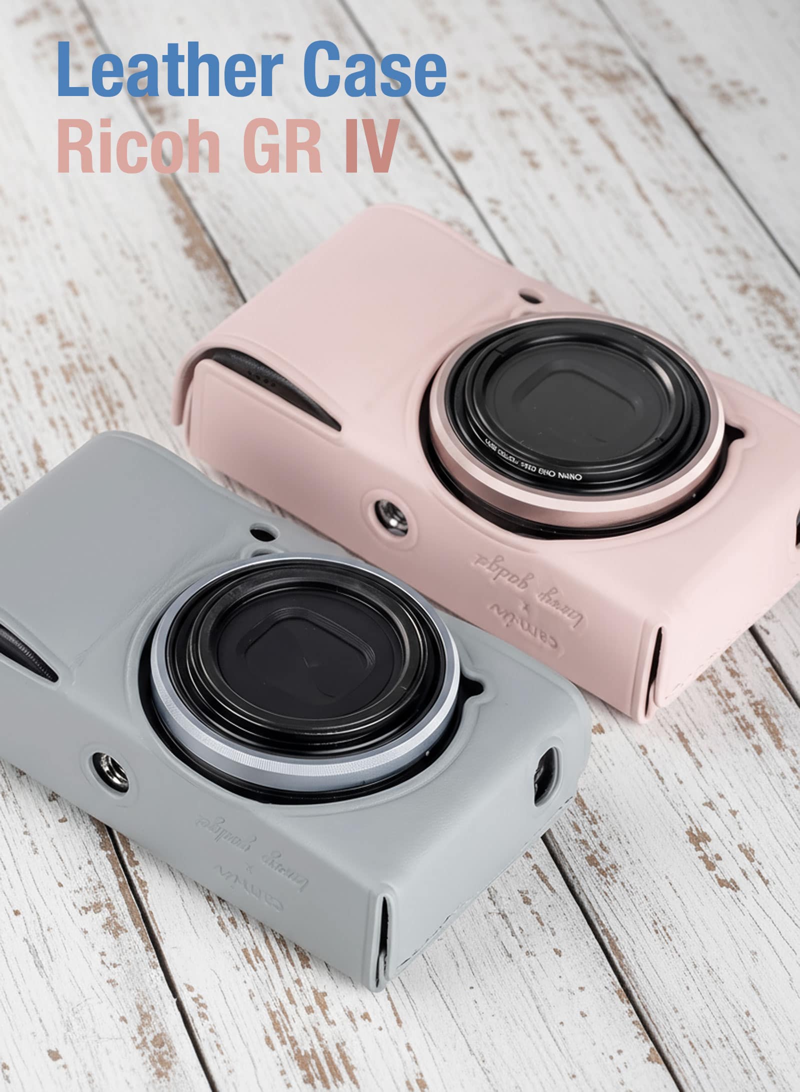 เคสหนัง Ricoh GRIV GR4 สีฟ้า จาก Cam-in x Larry Gadget Leather Case