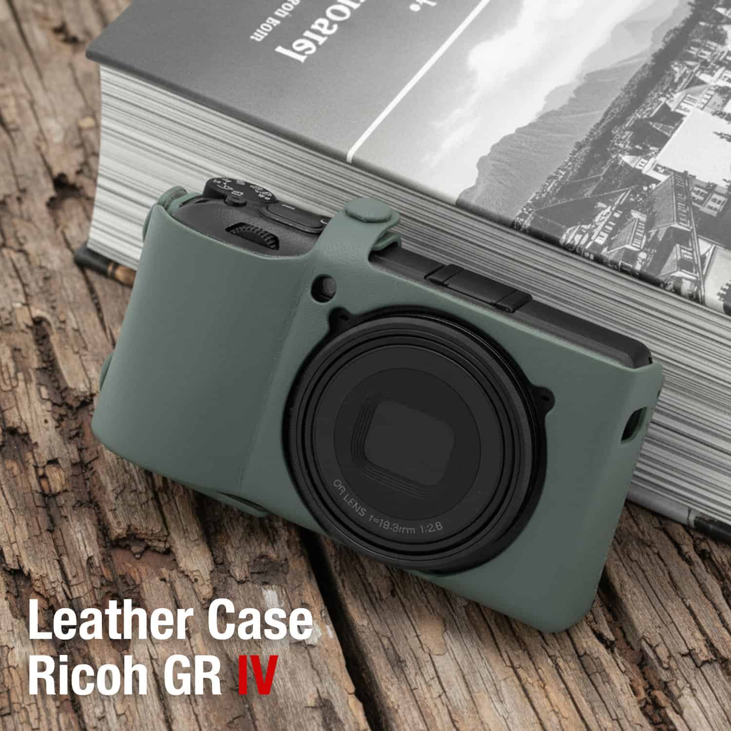 เคสหนัง Ricoh GRIV GR4 สีเขียว จาก Cam-in x Larry Gadget Leather Case