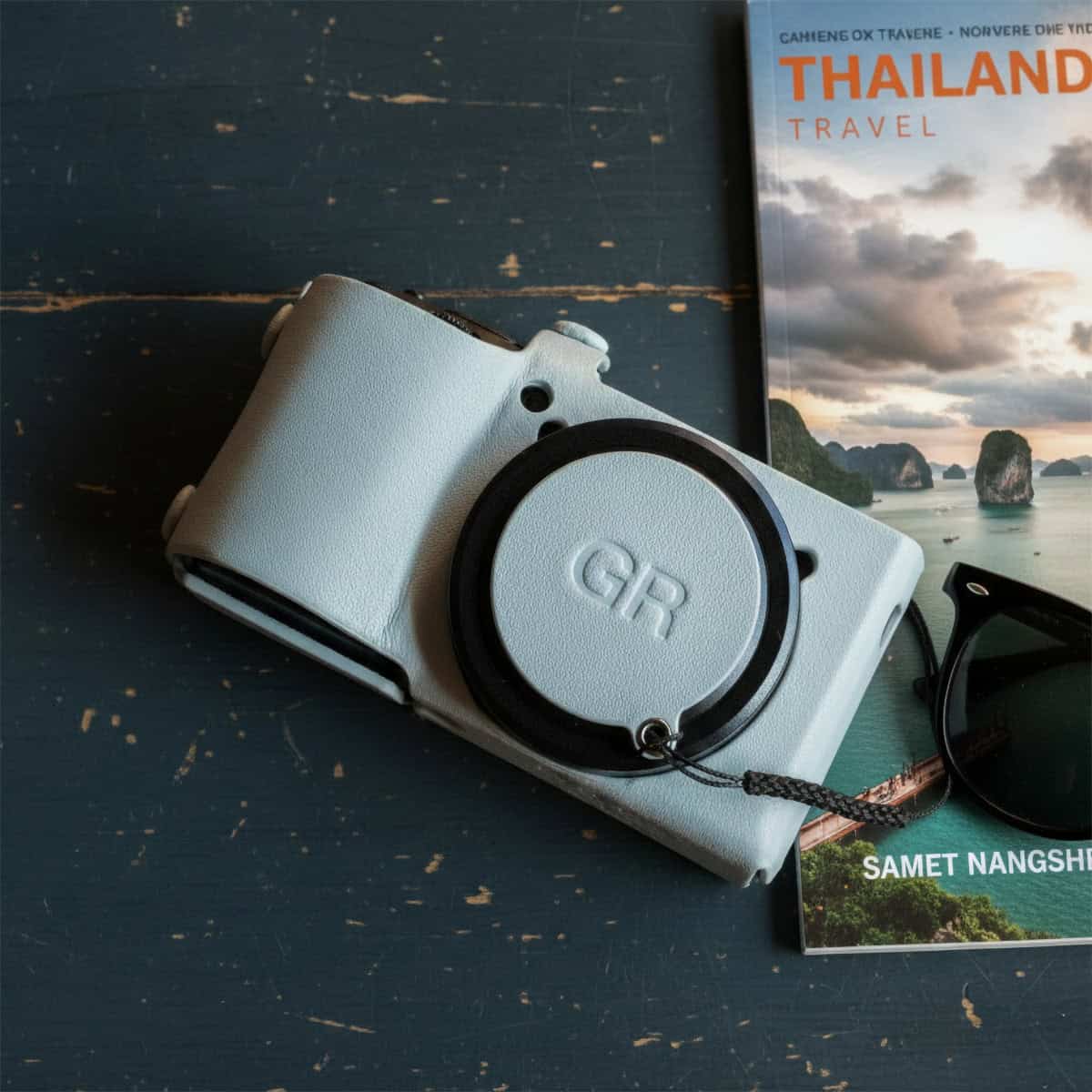 ฝาครอบเลนส์ สีฟ้า Ricoh GRIV GR4 GRIV HDF Larry Gadget