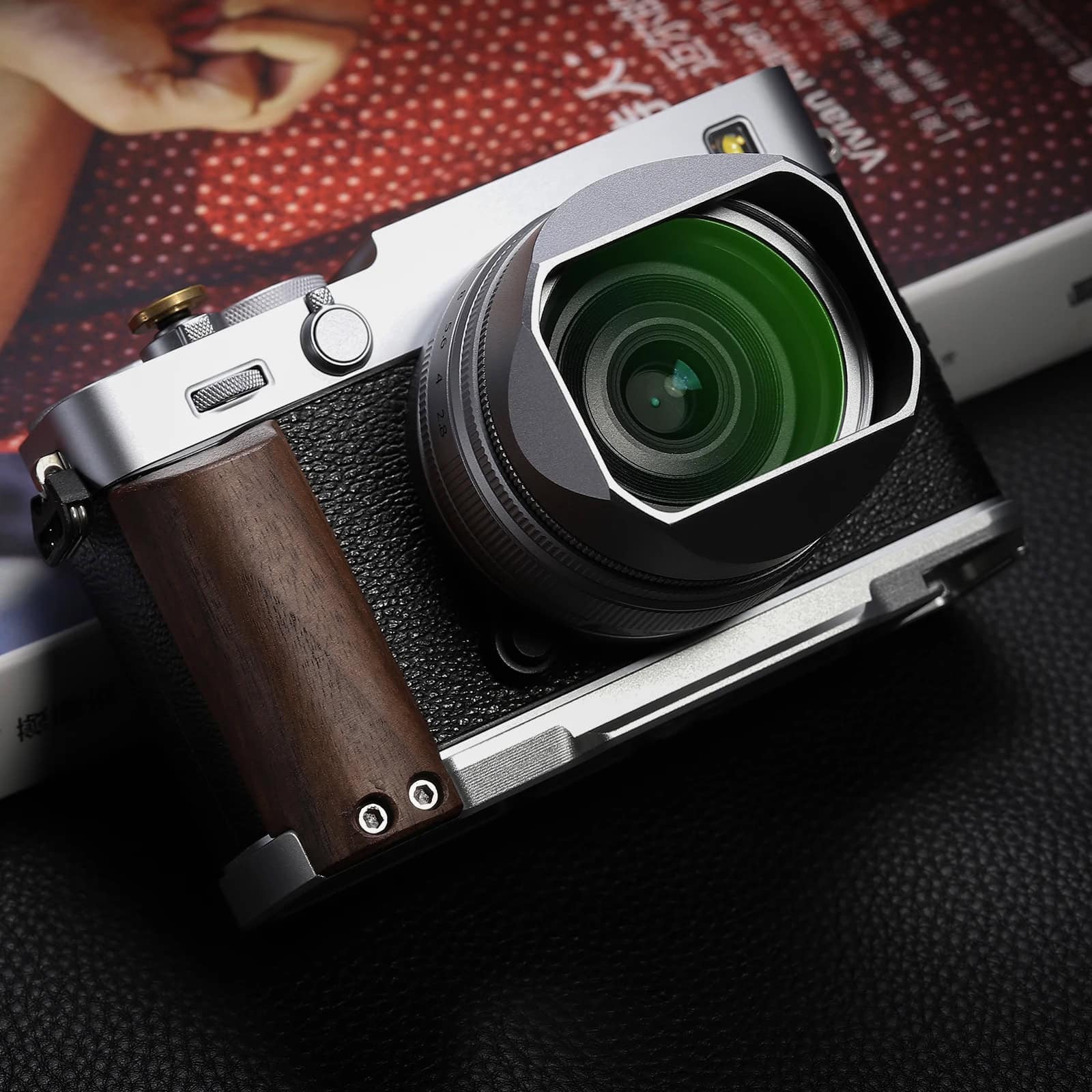 กริป Fuji XE5 สีเงิน Hand Grip จาก Haoge