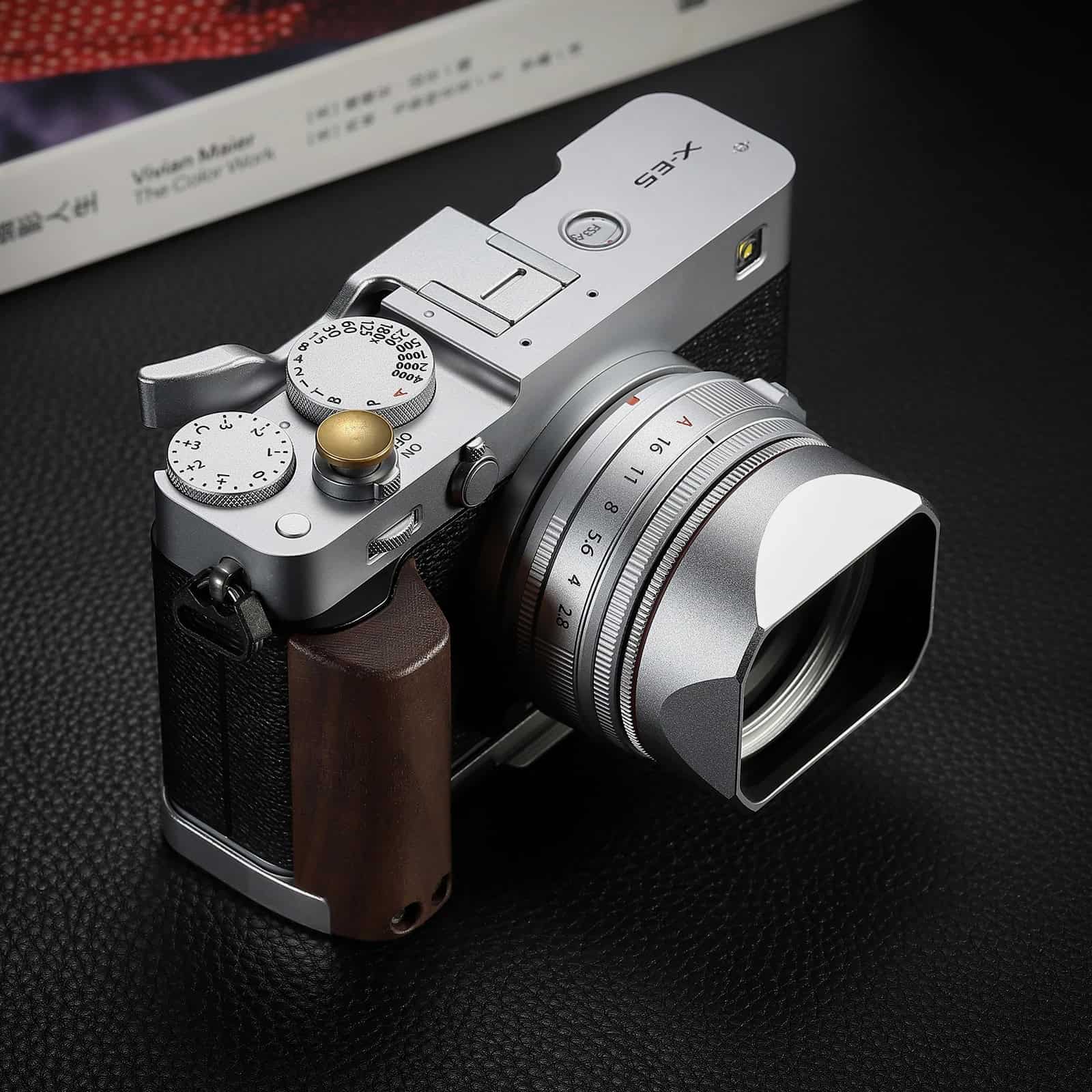 กริป Fuji XE5 สีเงิน Hand Grip จาก Haoge