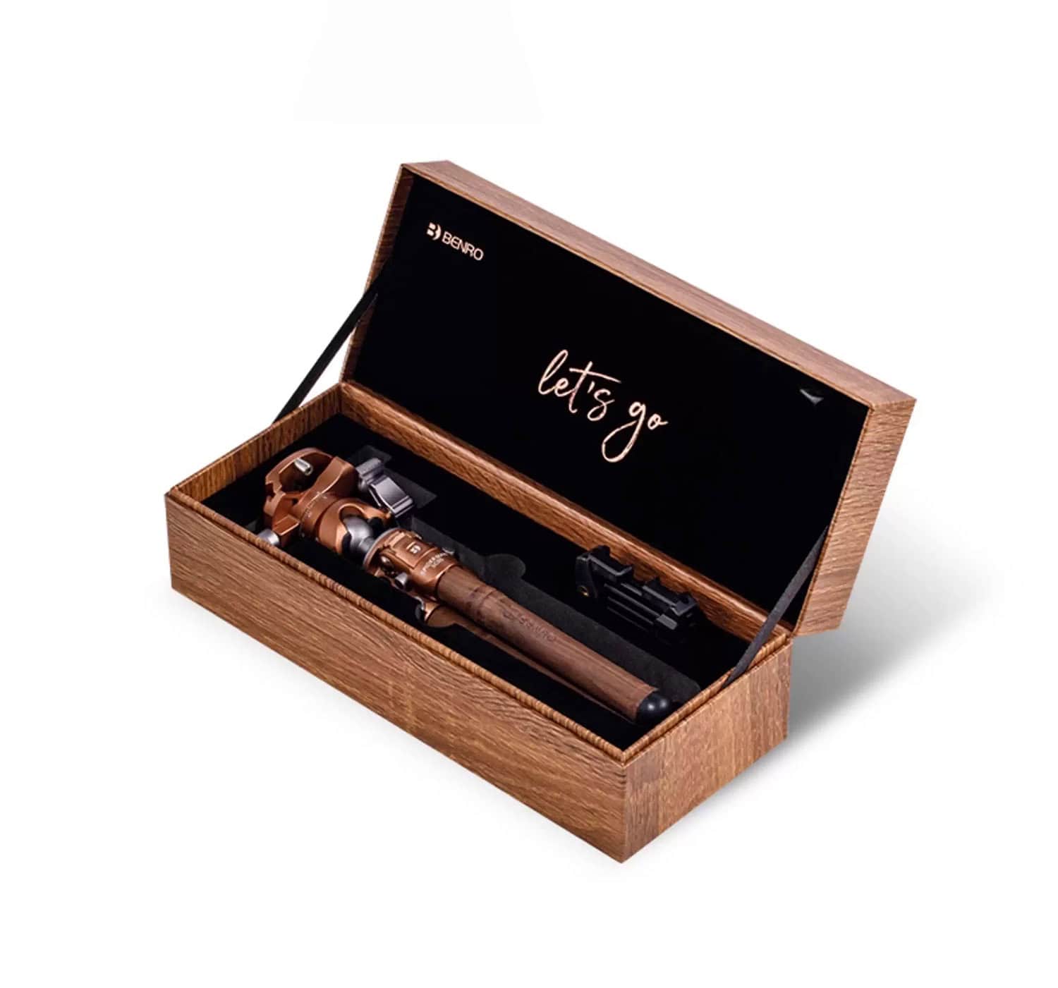 ขาตั้งกล้องแบบพกพา Benro SC05K Wood Edition พร้อมหัวบอล Carbon Fiber Tabletop Tripod