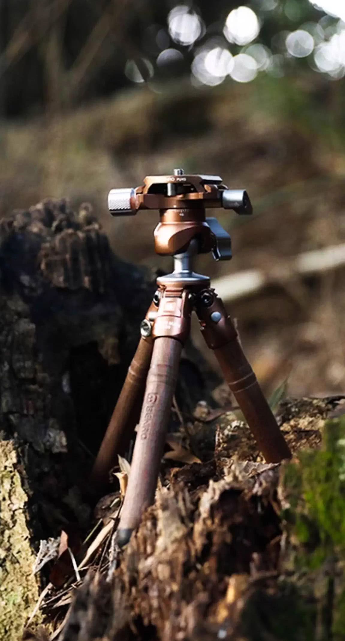 ขาตั้งกล้องแบบพกพา Benro SC05K Wood Edition พร้อมหัวบอล Carbon Fiber Tabletop Tripod