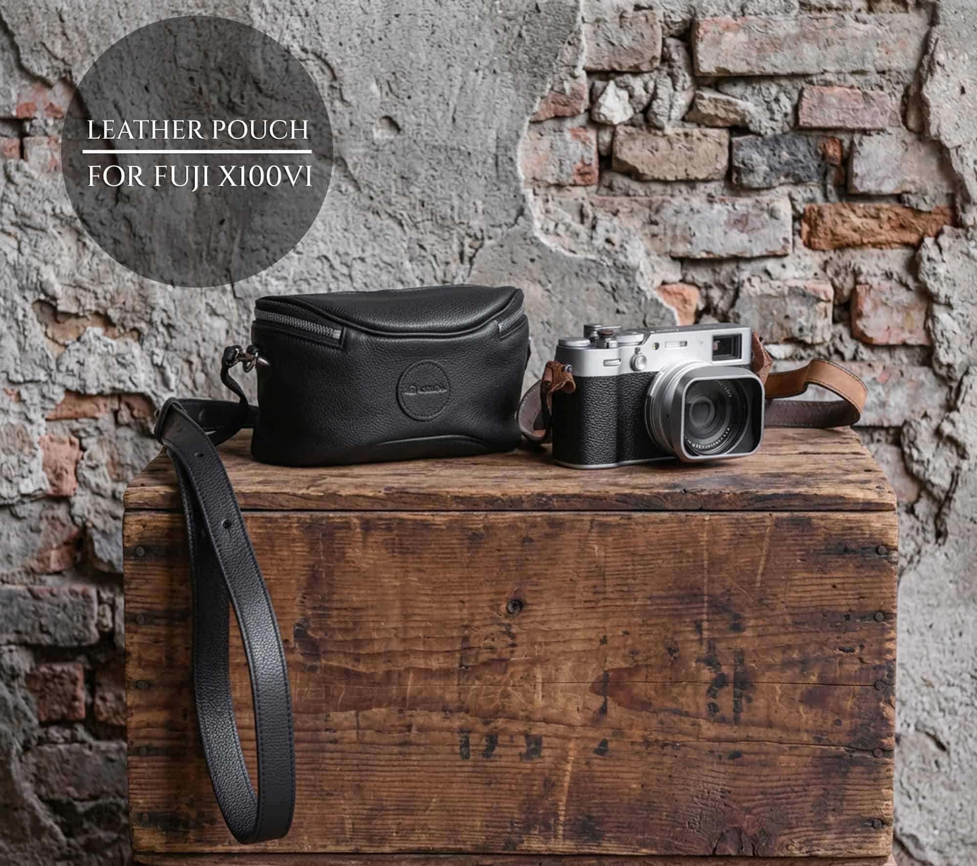 Pouch พร้อมสายสะพาย Fuji X100VI Leica D-LUX8 กระเป๋าหนังแท้ Cam-in Small