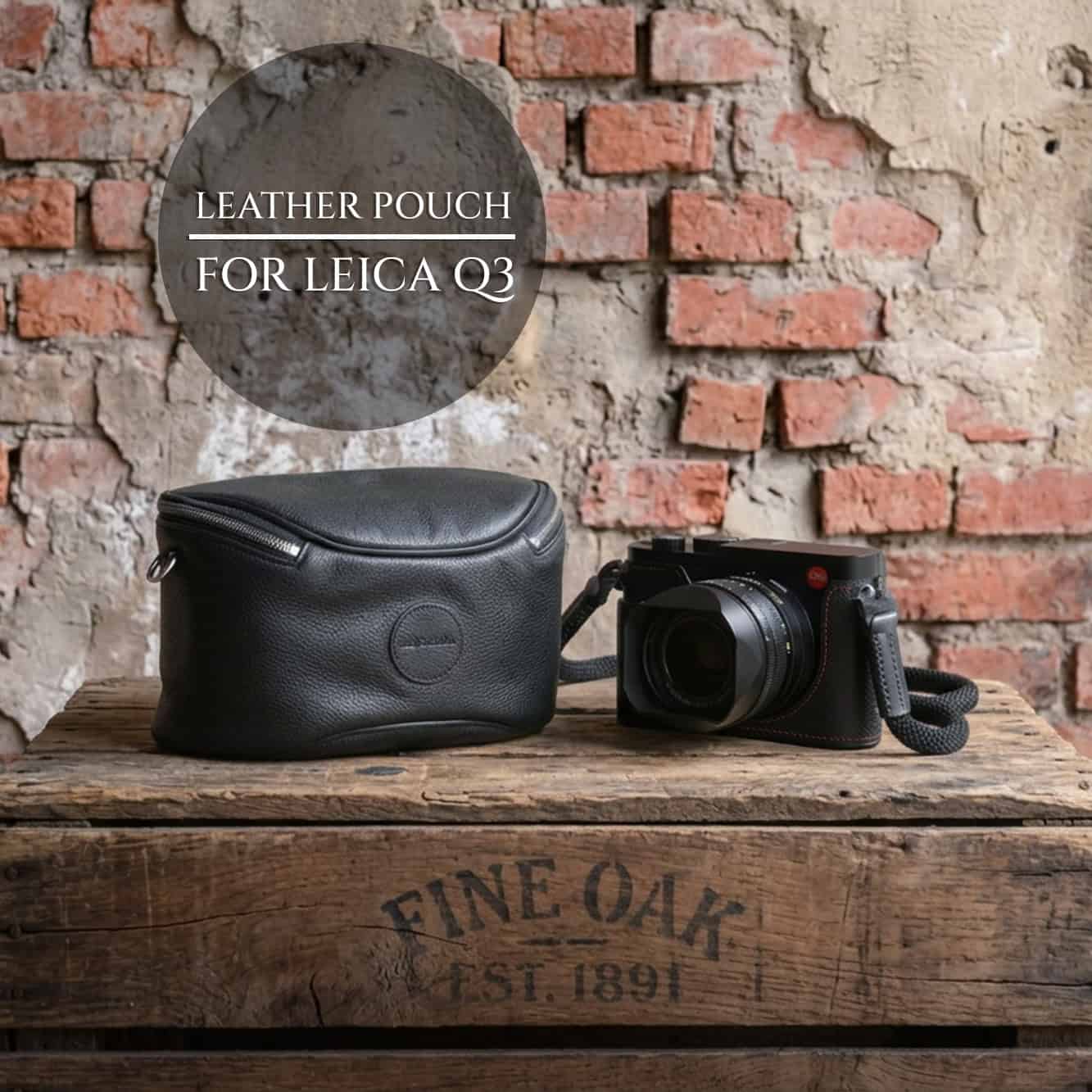 Pouch พร้อมสายสะพาย Leica Q3 Fuji GFX100RF กระเป๋าหนังแท้ Cam-in Large