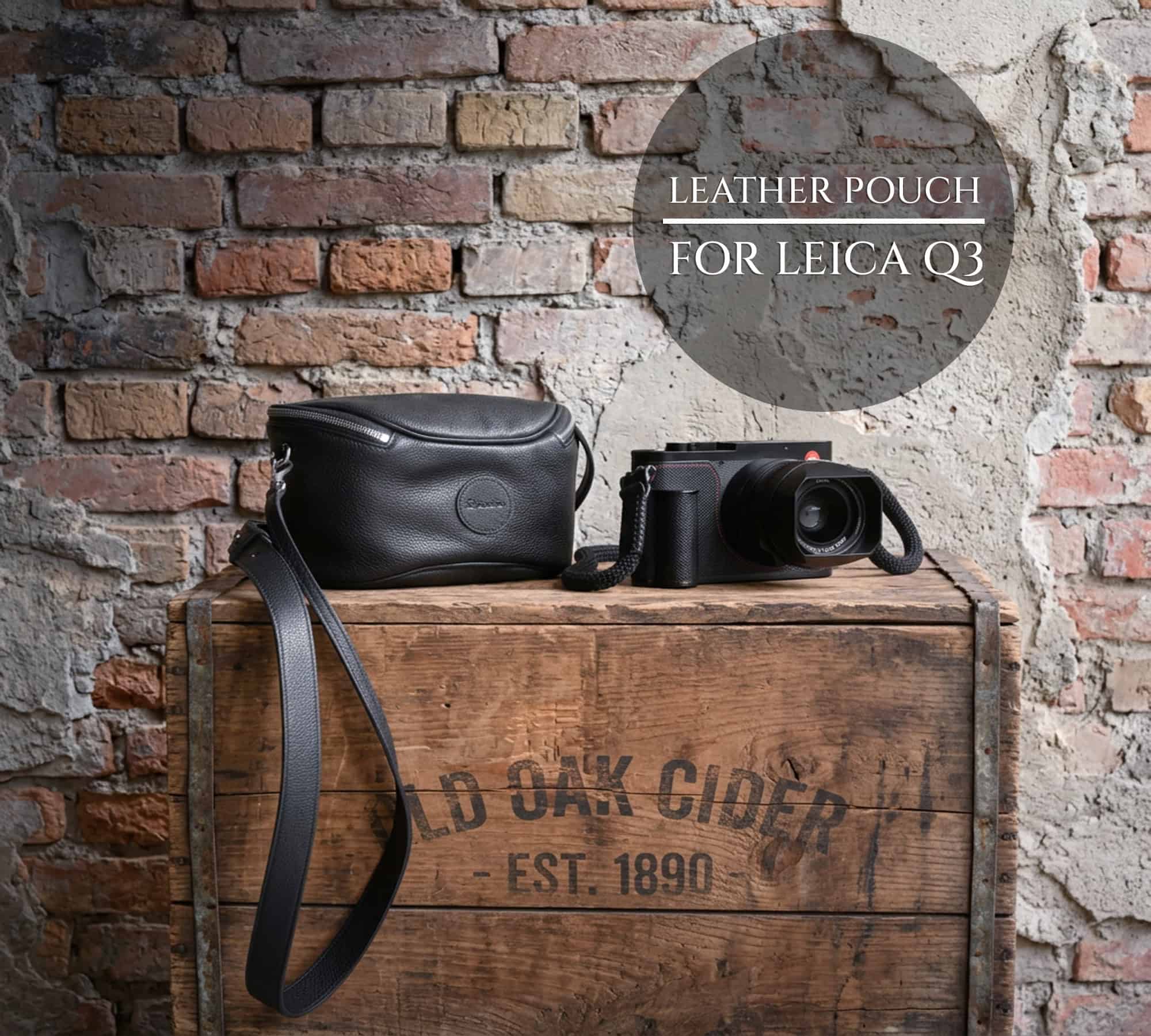 Pouch พร้อมสายสะพาย Leica Q3 Fuji GFX100RF กระเป๋าหนังแท้ Cam-in Large