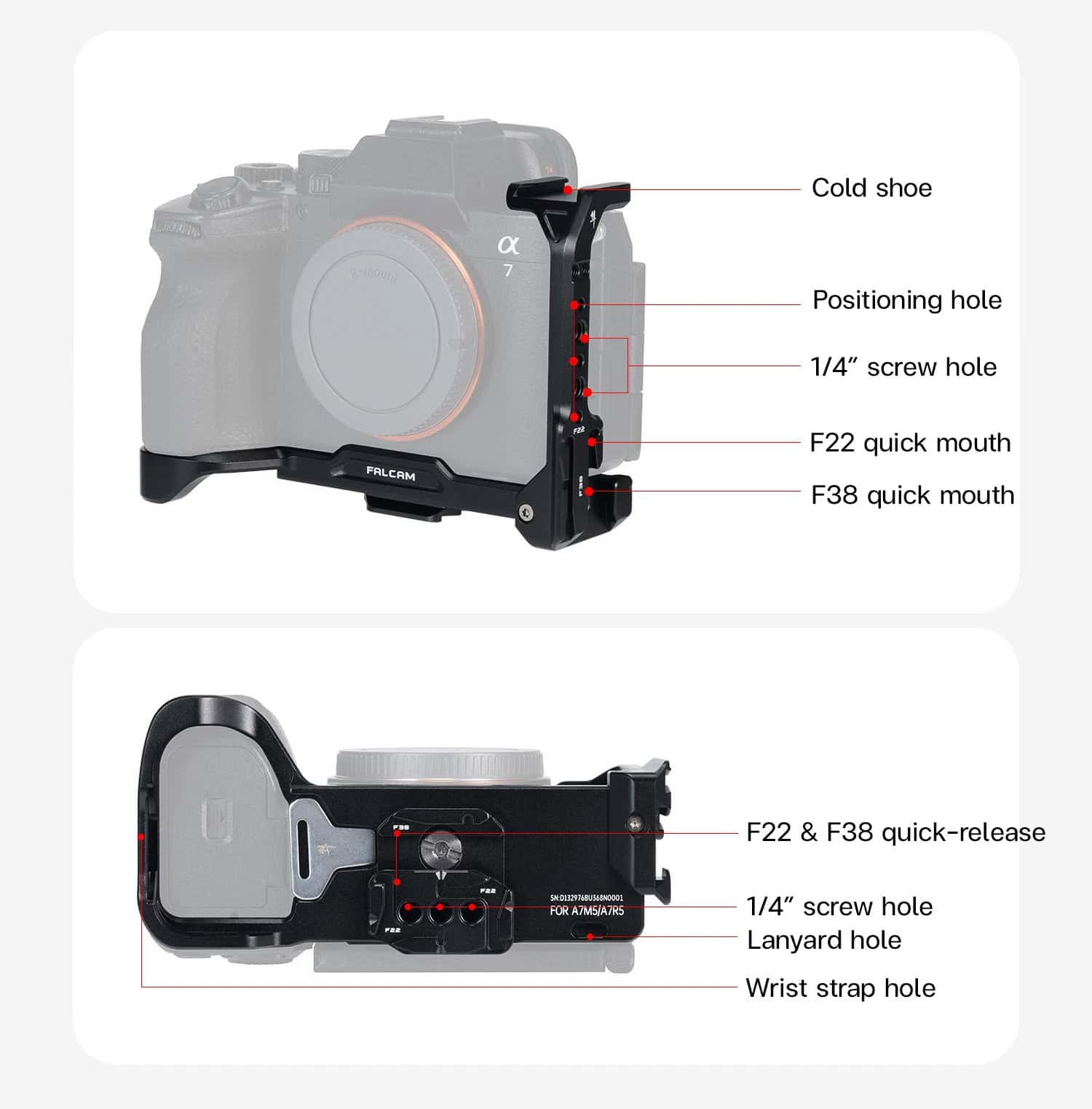 L-Plate Sony A7V A7RV Falcam L-Bracket