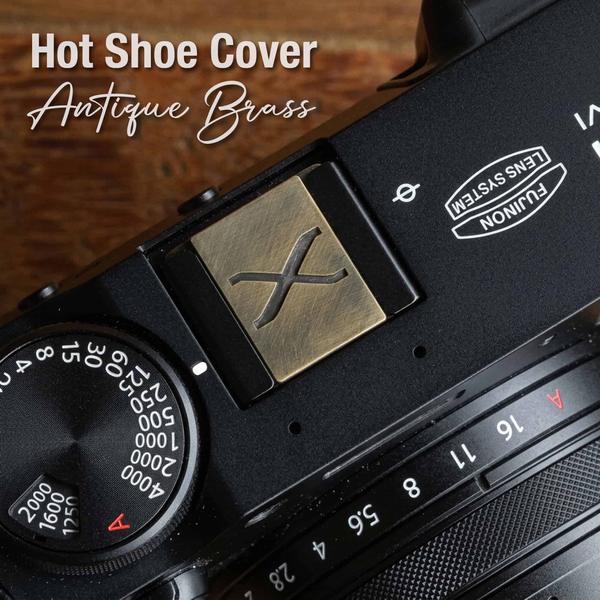 Hot Shoe Cover Antique Brass Fuji X-Series ตัวปิดช่องแฟลช ทองเหลืองรมดำ Engraving