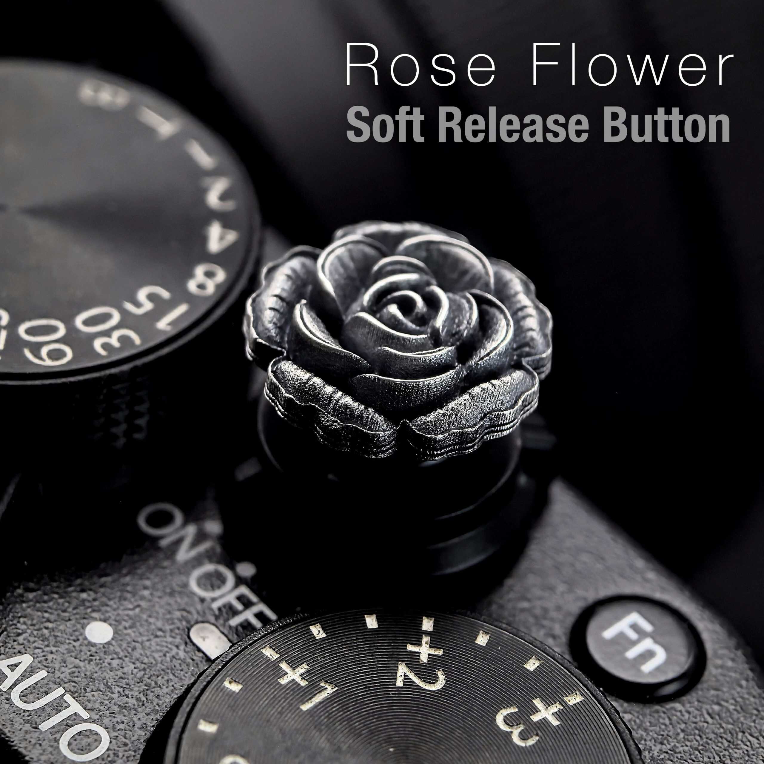 ปุ่มชัตเตอร์ Rose Flower ดอกไม้ เงินแท้ Soft Release Button Silver S925