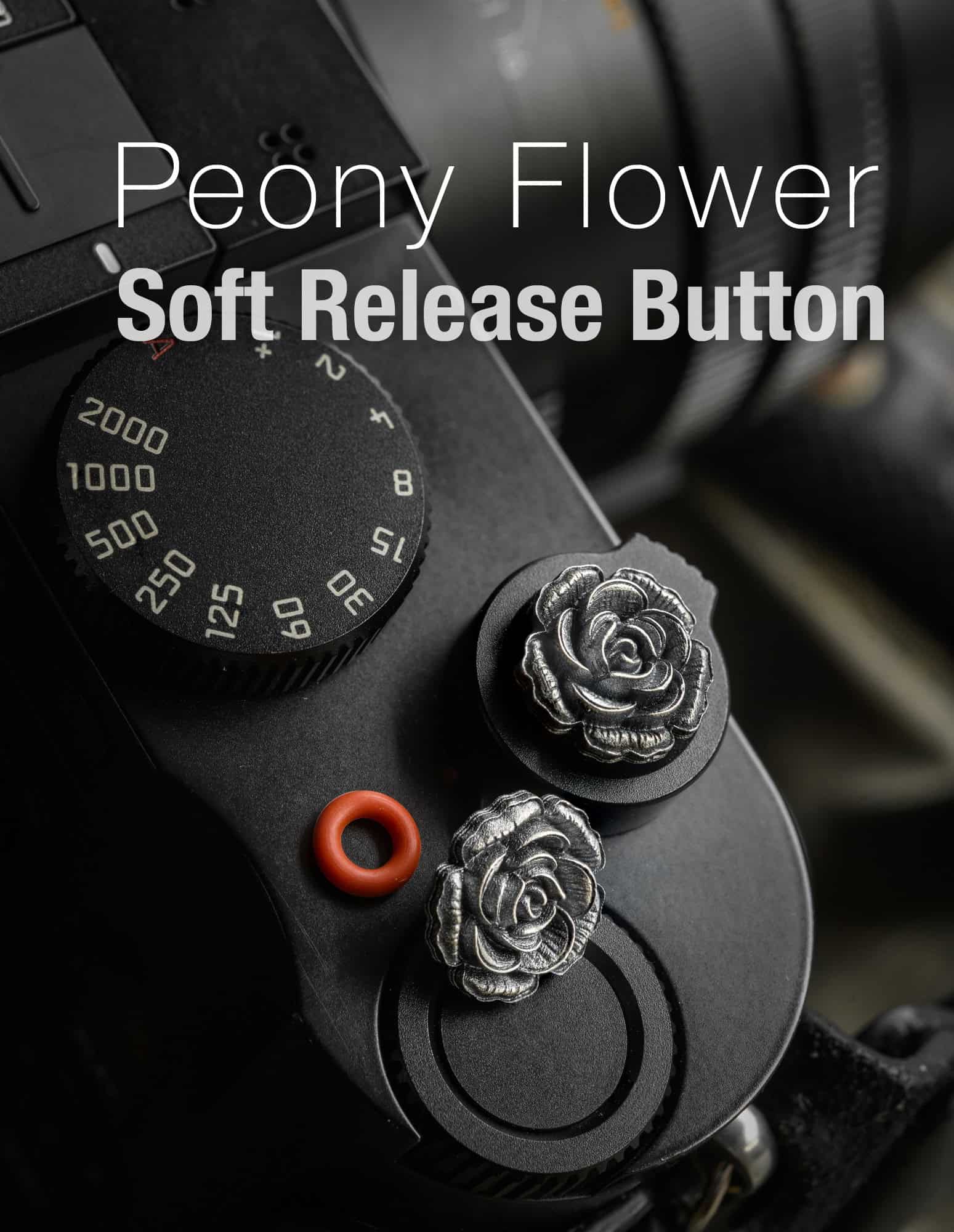 ปุ่มชัตเตอร์ Rose Flower ดอกไม้ เงินแท้ Soft Release Button Silver S925