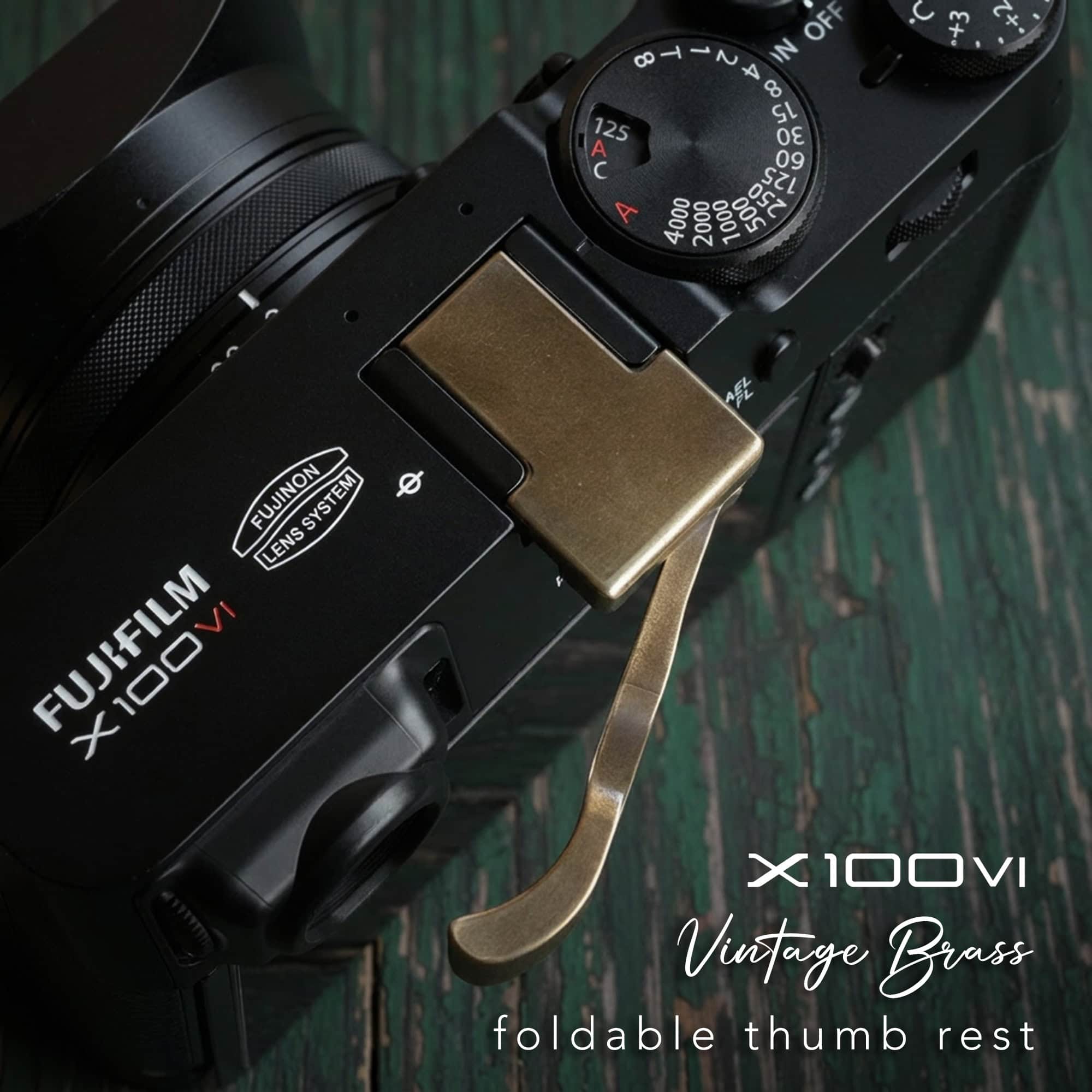 ที่พักนิ้ว Fuji X100VI Foldable Thumb Rest Vintage Brass ทองเหลืองรมดำ จาก MostTap