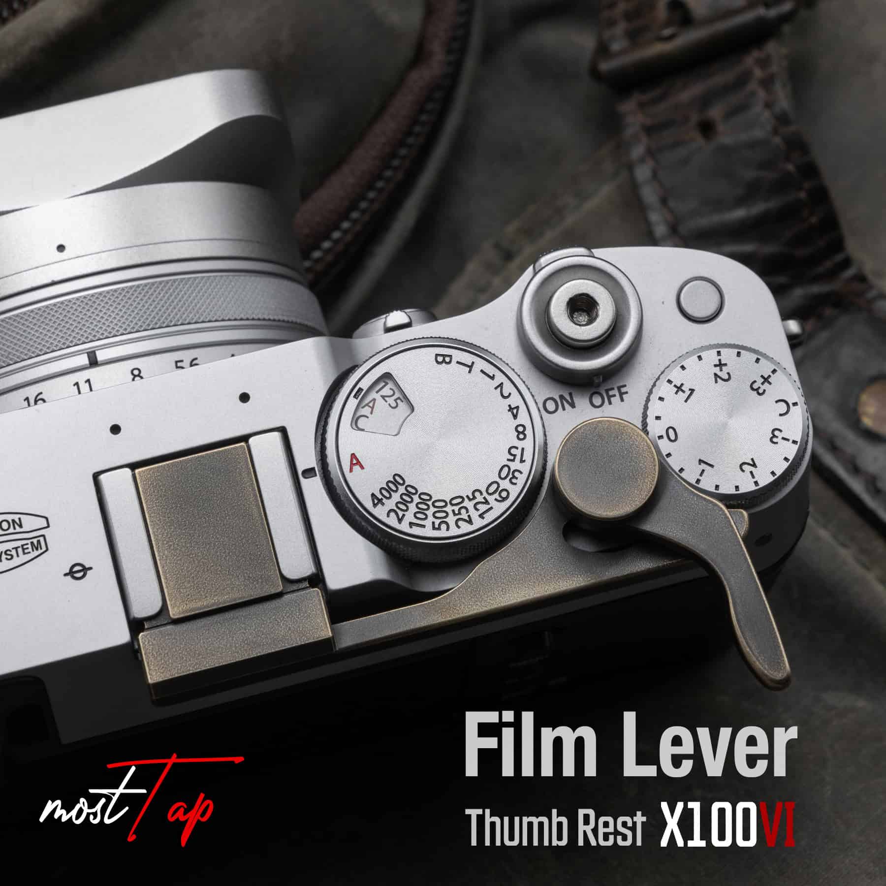 Film Lever Foldable Thumb Grip Fuji X100VI Vintage Brass ที่พักนิ้วพับได้ แบบก้านเลื่อนฟิลม์ MostTap