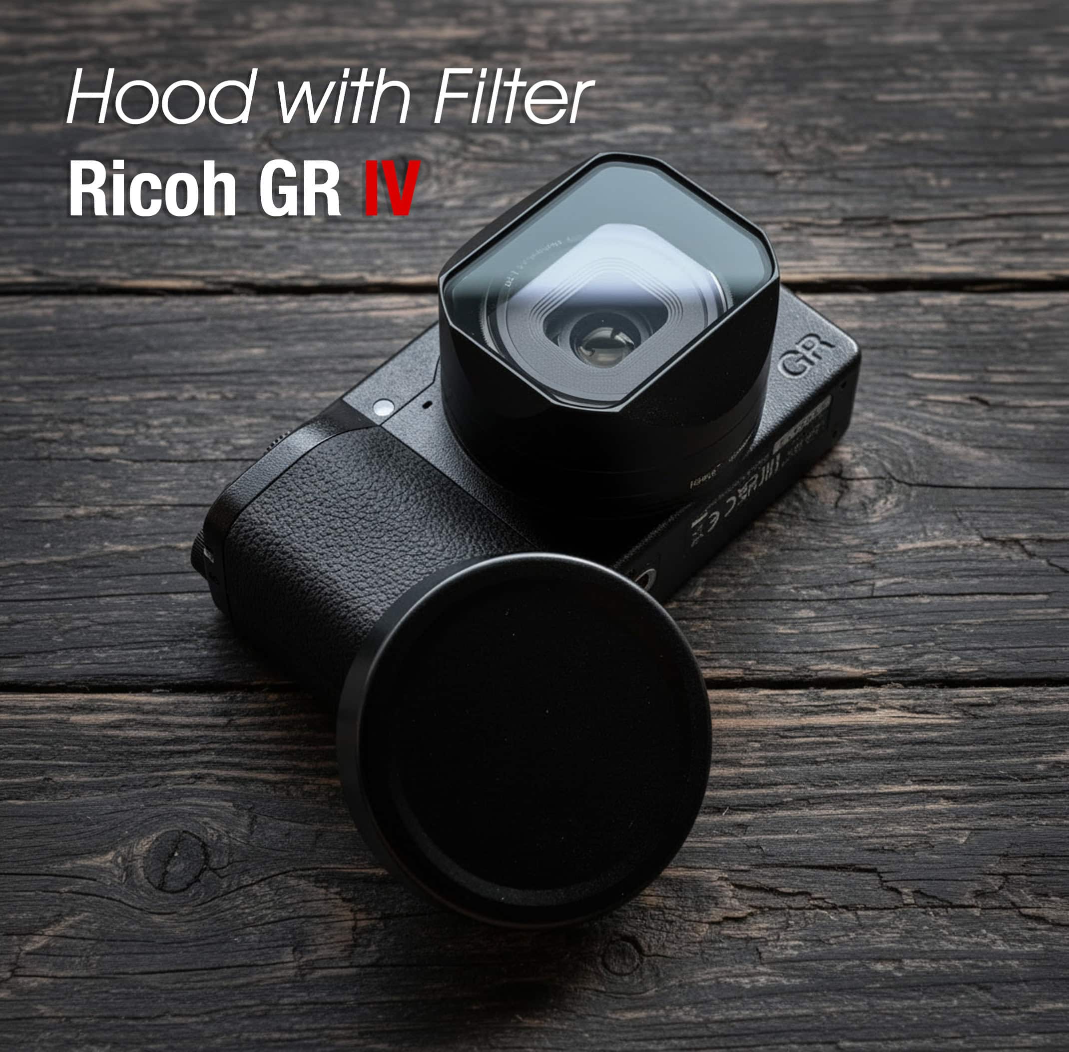 ฮูดพร้อมฟิลเตอร์ Ricoh GR IV HDF Monochrome GR4 Lens Hood จาก Haoge LH-GR4UV